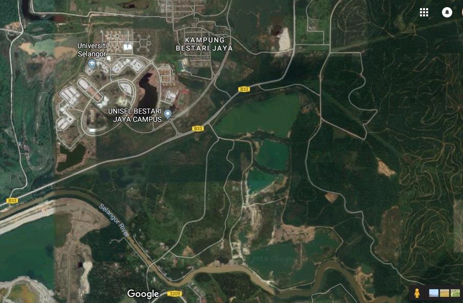 Satellite view of ORS ponds